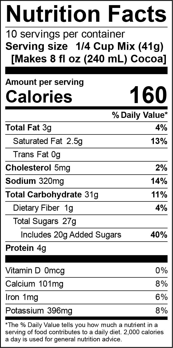 Salted Caramel Nutrition Information