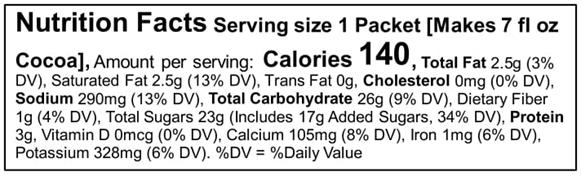 Salted Caramel Nutrition Information